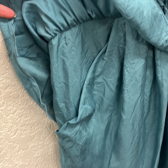 Rebecca Taylor Steel Blue Ruffled Silk Mini Dress 0 - Picture 7 of 8